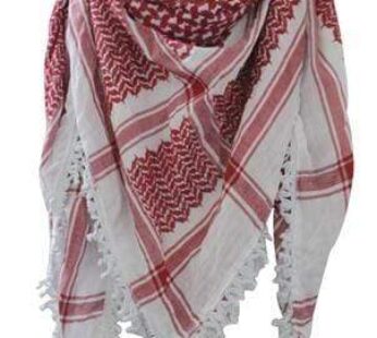 Red and White Kufiya (Made in Palestine)